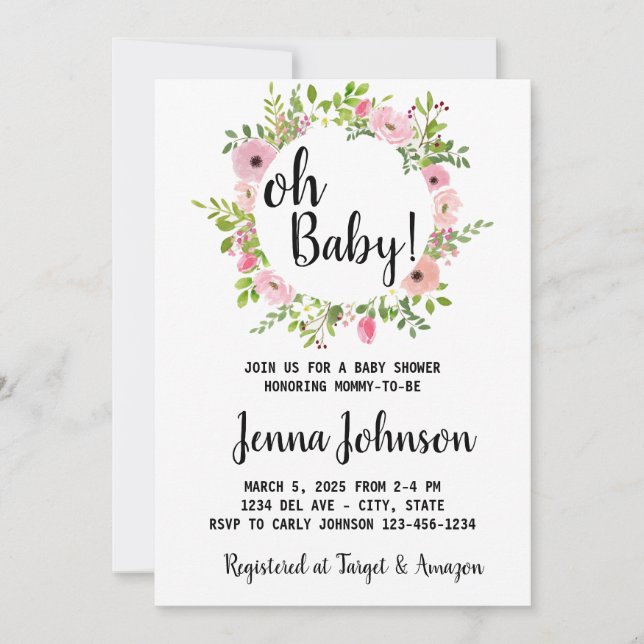 Oh Baby! Baby Shower Invitation  (Front)
