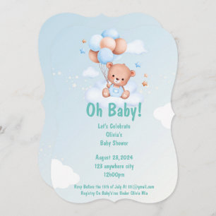 OH BABY BABY SHOWER INVITATION FOR BOYS