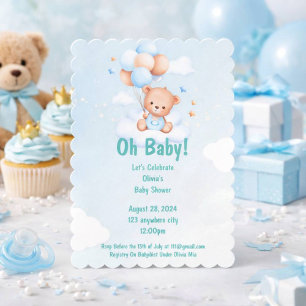 OH BABY BABY SHOWER INVITATION FOR BOYS