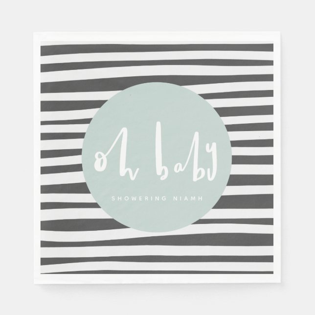 Oh Baby, baby shower Napkin (Front)