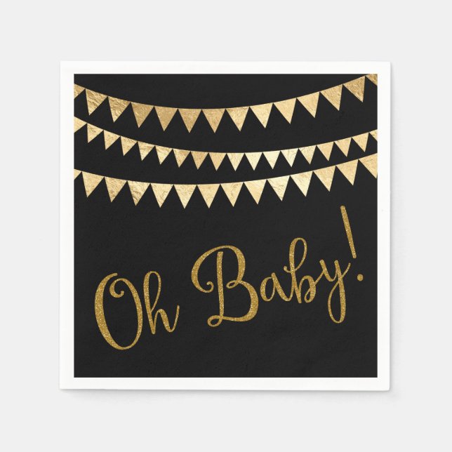 Oh Baby Baby Shower Napkin (Front)