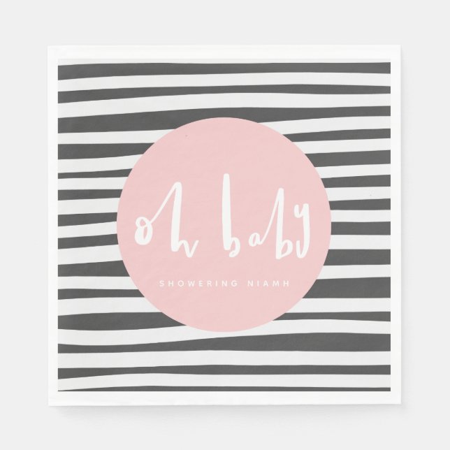 Oh Baby, baby shower Napkin (Front)