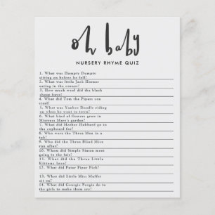 Oh baby, baby shower party game flyer