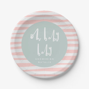 OH baby baby, twin baby shower paper plates