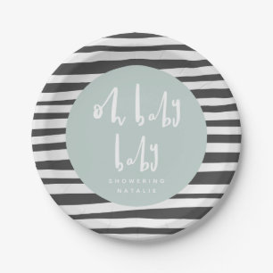 OH baby baby, twin baby shower paper plates