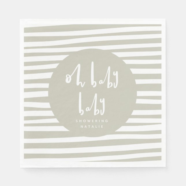 Oh baby baby twin baby shower party napkins (Front)
