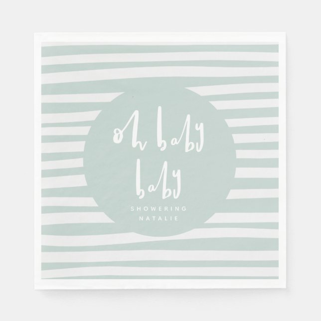 Oh baby baby twin baby shower party napkins (Front)