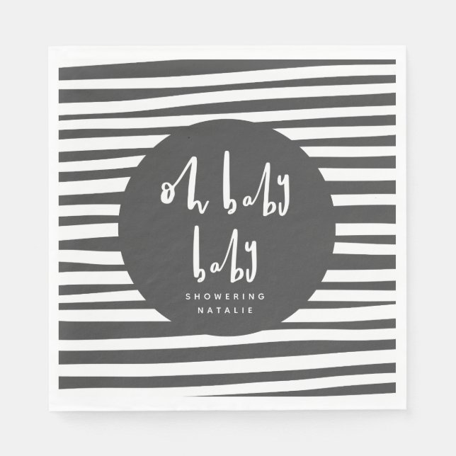 Oh baby baby twin baby shower party napkins (Front)