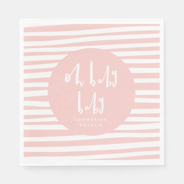Oh baby baby twin baby shower party napkins (Front)