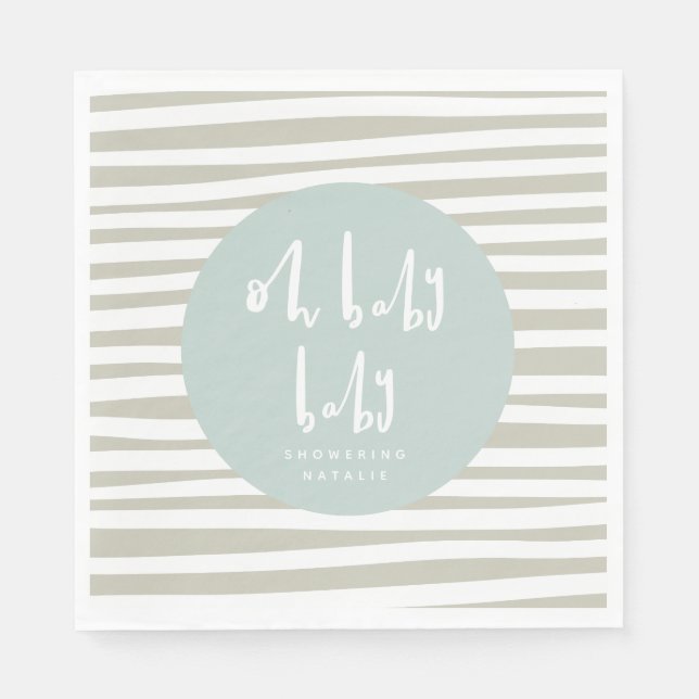 Oh baby baby twin baby shower party napkins (Front)