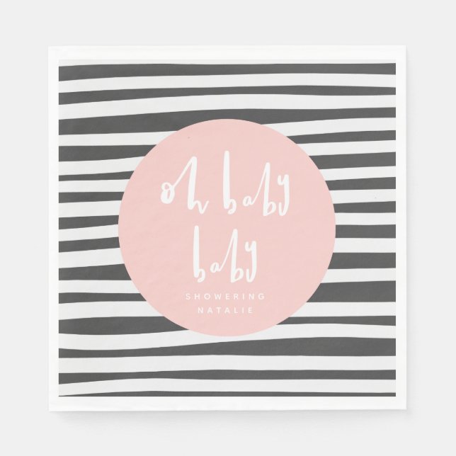 Oh baby baby twin baby shower party napkins (Front)