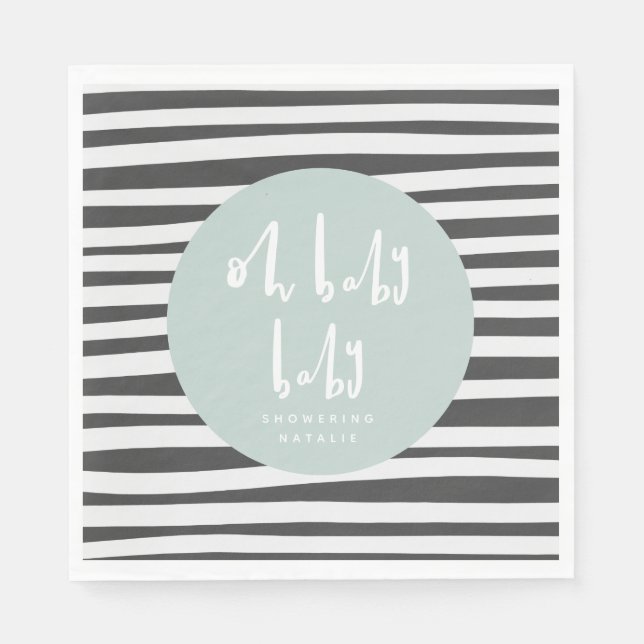 Oh baby baby twin baby shower party napkins (Front)