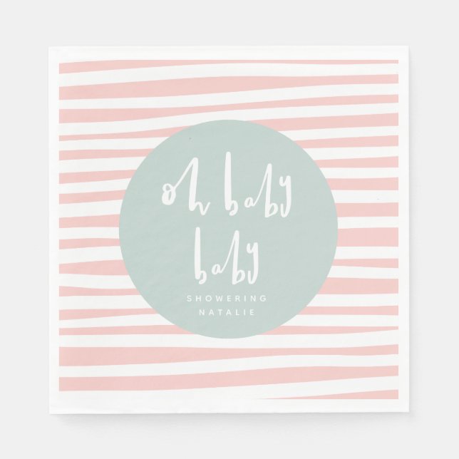 Oh baby baby twin baby shower party napkins (Front)