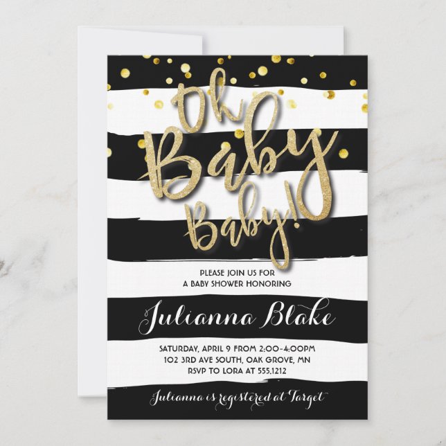 Oh Baby Baby Twins Baby Shower Invitation (Front)
