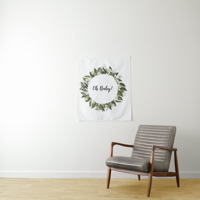 Oh Baby Backdrop Oh Baby Banner Tapestry (In Situ)