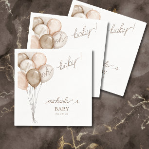 Oh Baby Balloons Boho Baby Shower Napkin