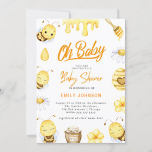 Oh Baby! Bee Baby Shower Invitation