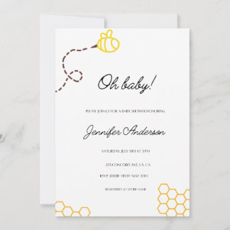 Oh Baby! Bee Baby Shower Invitation