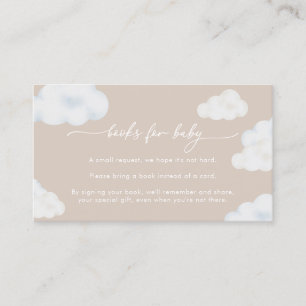 Oh Baby Beige Cloud Baby Shower Books for Baby Business Card