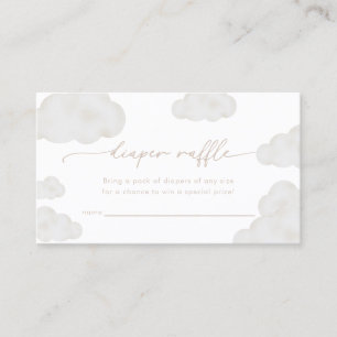 Oh Baby Beige Cloud Baby Shower Diaper Raffle Card
