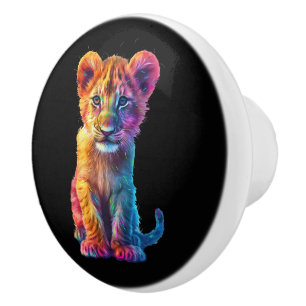 Oh Baby Big Cat Cub  Ceramic Knob