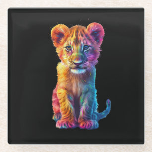 Oh Baby Big Cat Cub Glass Coaster