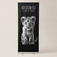 Oh Baby Big Cat Cub Grey 2 Lines Text