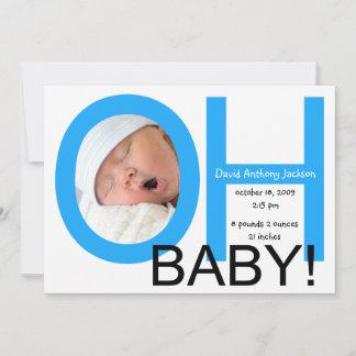 OH Baby Birth Announcement (Blue)