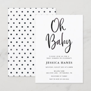 Oh Baby Black Foil Baby Shower Invitation