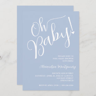 Oh Baby! Blue Boy Baby Shower QR Code Invitation