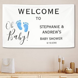 Oh Baby Blue Couples Baby Shower Welcome Sign