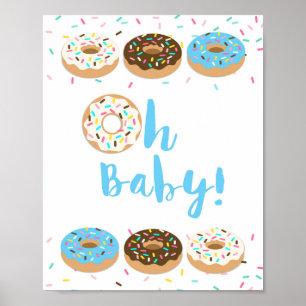 Oh Baby Blue Doughnut Sprinkle Baby Shower Sign