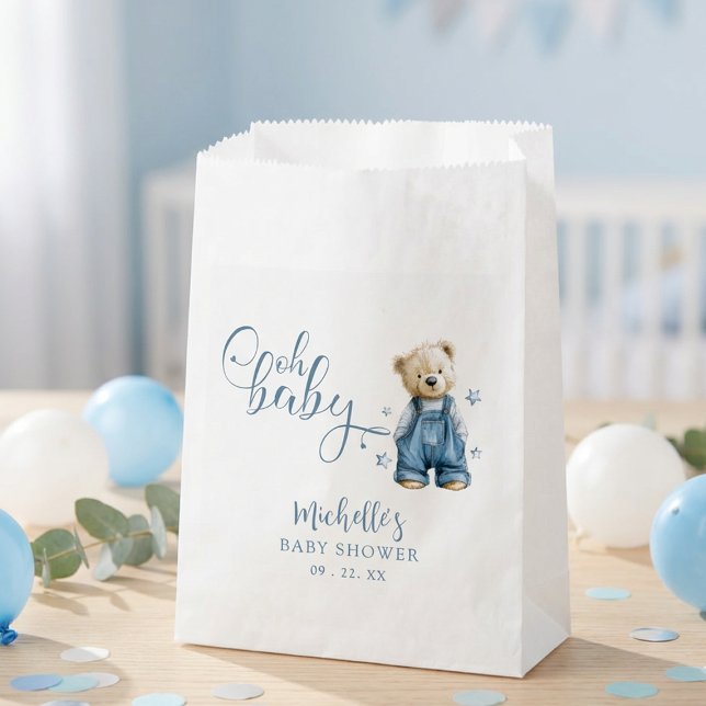Oh Baby Blue Jean Baby Denim Baby Shower Favour Bags (Creator Uploaded)