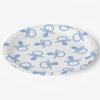 Oh Baby Blue Pacifiers Paper Plate