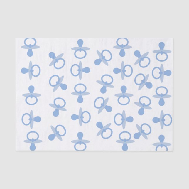 Oh Baby Blue Pacifiers Tissue Paper (Front)