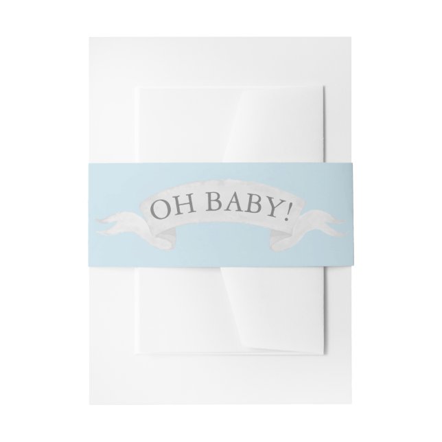 "Oh baby!" Blue Twinkle Little Star Invitation Belly Band (Front Example)