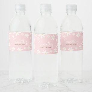 Oh Baby Boho Daisy Baby Shower Water Bottle Label