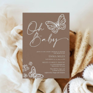 Oh Baby Boho Neutral Baby Shower Invitation