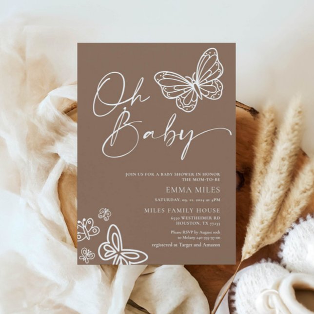 Oh Baby Boho Neutral Baby Shower Invitation (Creator Uploaded)