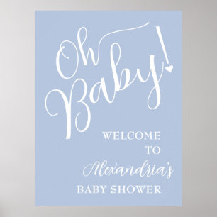 Oh Baby! Boy Baby Shower Blue Welcome Poster