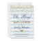 Oh Baby Boy Blue Gold Baby Shower Invitation