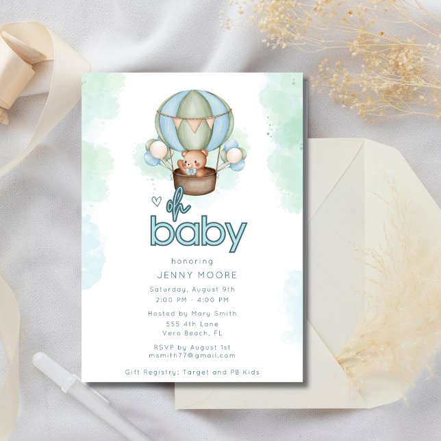 Oh Baby Boy Hot Air Balloon Baby Shower  Napkin (Oh Baby Boy Hot Air Balloon Baby Shower Napkins)
