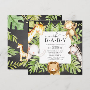 Oh Baby Boy Jungle Baby Shower  Invitation