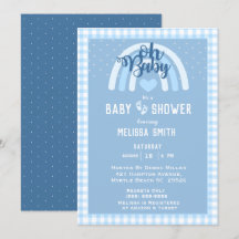 Oh Baby Boy Rainbow Heart  Blue Baby Shower 