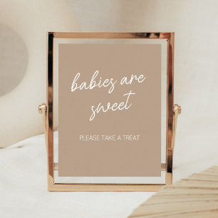 Oh Baby Brown Minimalist Babies are Sweet  Poster