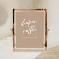 Oh Baby Brown Minimalist Diaper Raffle