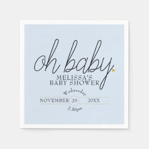 Oh Baby Chic Script Gold Love Heart Baby Shower Napkin