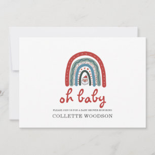 Oh Baby Christmas Holiday Boho Rainbow Baby Shower Invitation