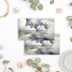 Oh Baby cloud baby shower books request Enclosure Card