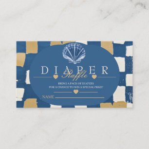 Oh Baby Coastal Seashell Diaper Raffle Enclosure Card